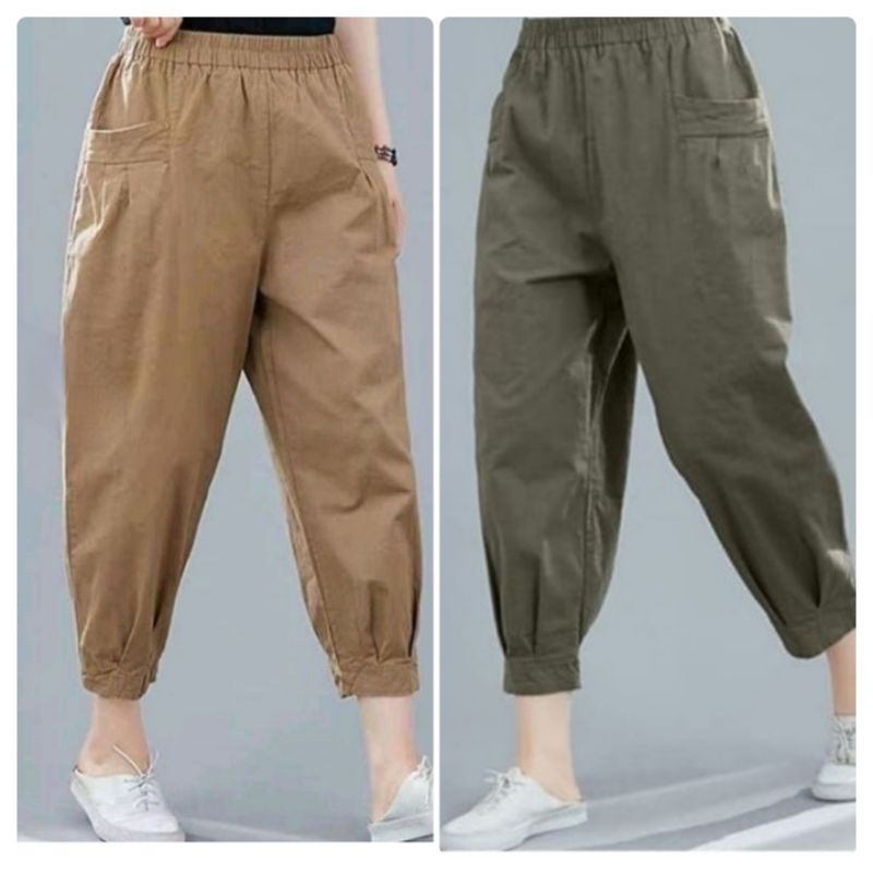 yuki pants/ukuran M-L-XL-XXL-XXXL-4L-5L-6L / celana catton tuwill strid/celana kasual wanita