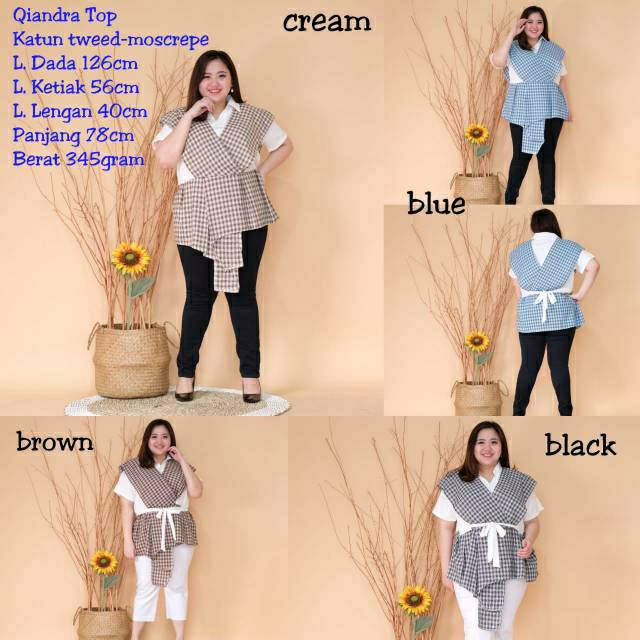Qiandra top - baju bigsize, atasan bigsize