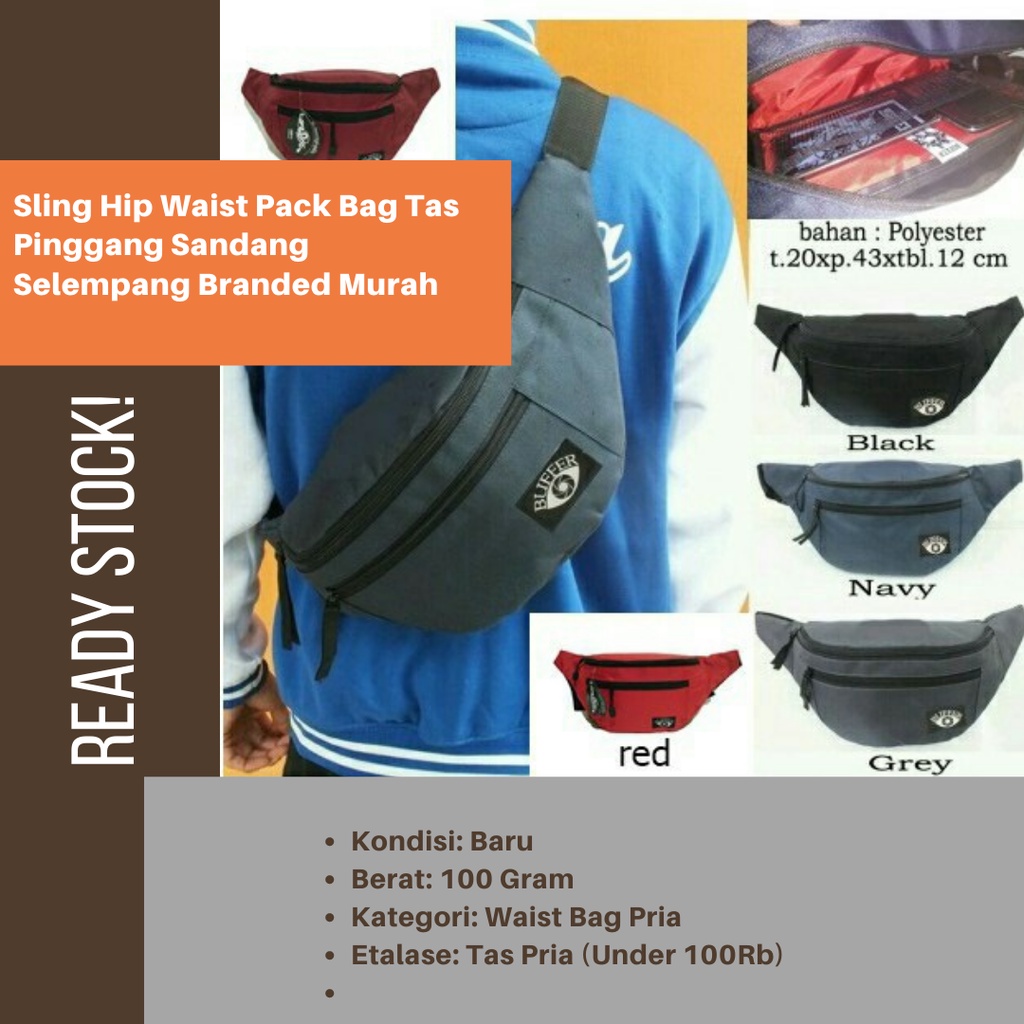 Sling Hip Waist Pack Bag Tas Pinggang Sandang Selempang Branded Murah / Tas Bahu Pria CASUAL CODH7F9