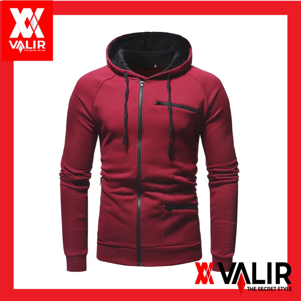 Valir Glance Jaket hodie pria valir King Calvin Warna Merah