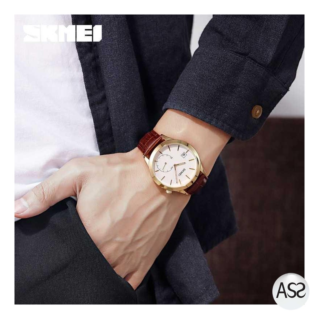 ASS Shop - SKMEI Jam Tangan Analog Pria Strap Kulit - 1581