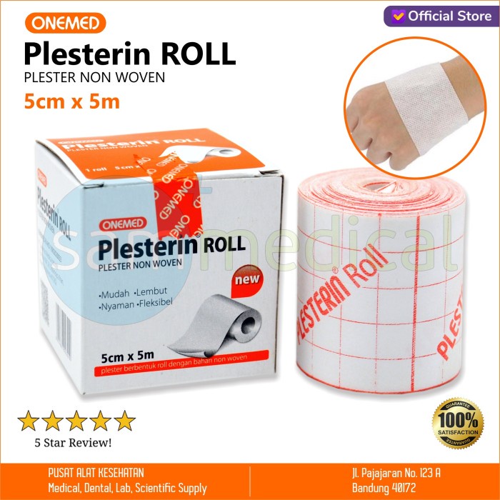 OneMed Plesterin Roll Plester Non Woven 5cm x 5m  / One Med Plesterin Roll / Plester Luka Non Woven 