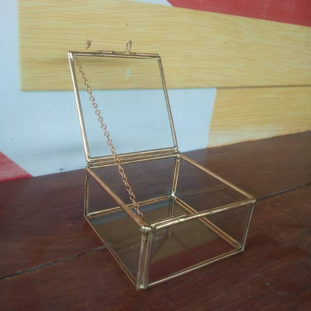 BOX CINCIN, WADAH AKSESORIS, WADAH KACA UNIK, WADAH KACA GEOMETRIK, TERRARIUM, TERARIUM, BOX GOLD