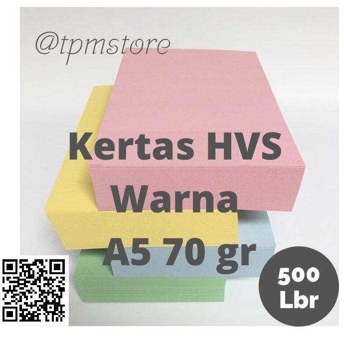 

Kertas HVS A5 70 Gr Fun Paper Warna Merah Muda / Hijau Muda / Biru Muda / Kuning Harga 1 Rim 500 Lbr