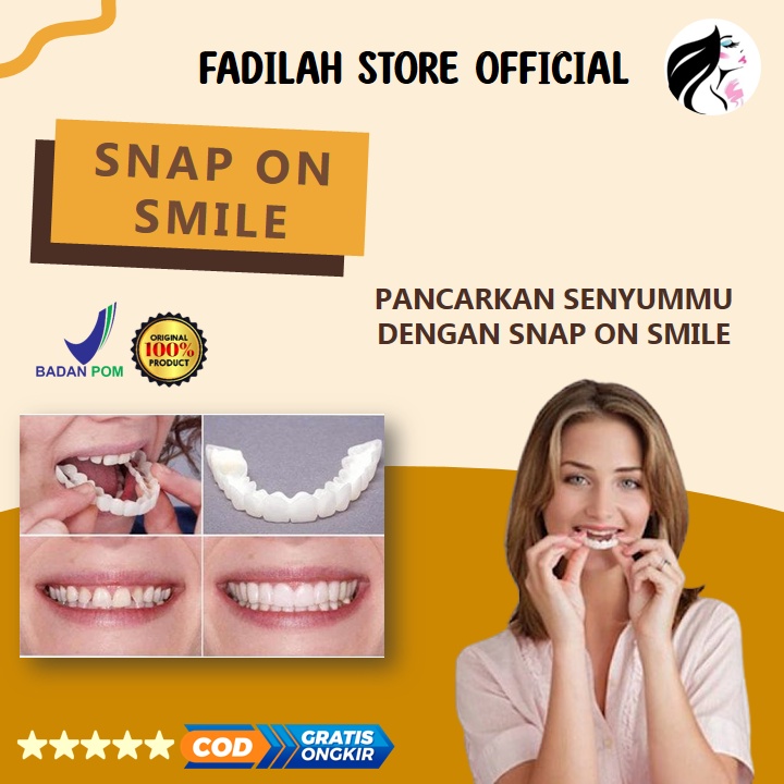 Snap On Smile Veneer Gigi Palsu Instan Atas Bawah Original