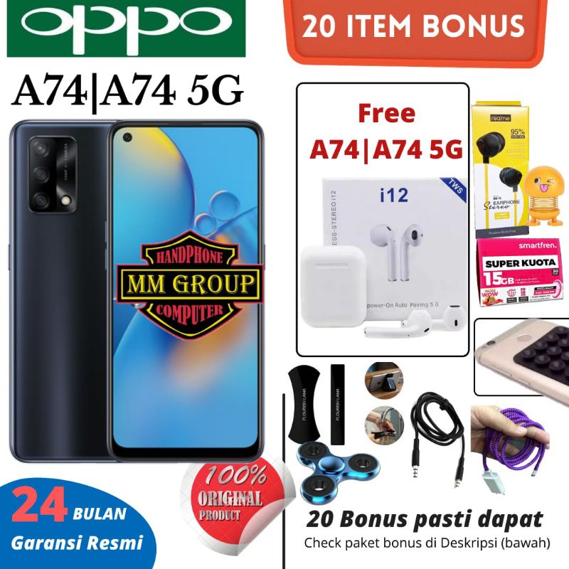HP OPPO A74 5G dan A74 RAM 6/128GB GARANSI RESMI OPPO INDONESIA