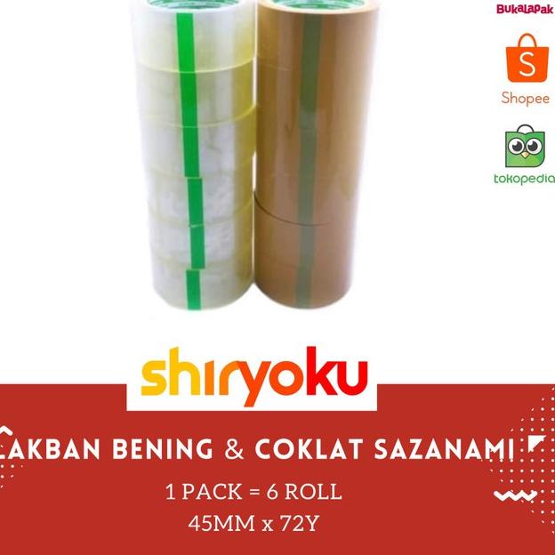 

Berkualitas Lakban Bening 2 45MM X 72 Yard Sazanami Opp Tape Lakban ,,