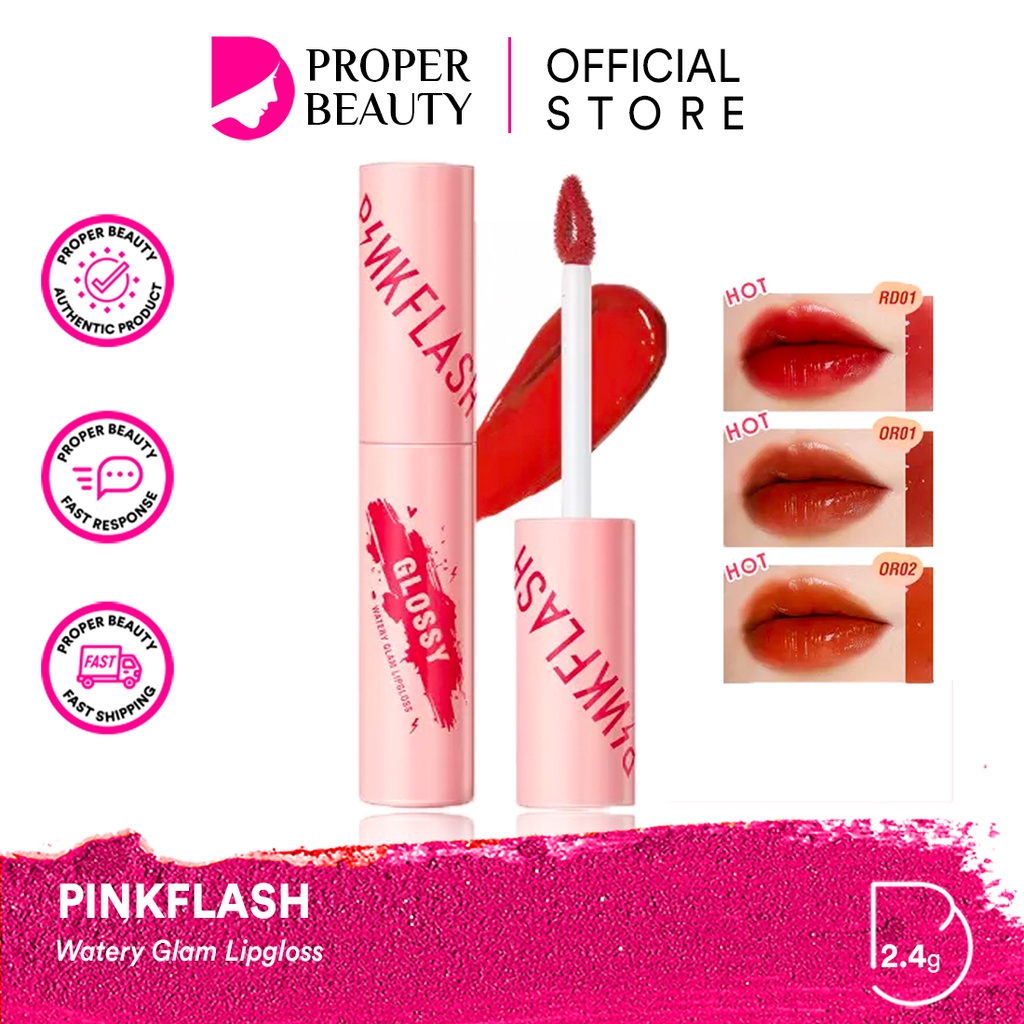 PINKFLASH Watery Glam Lipgloss China / Lasting Matte Lipcream Glossy Silky Velvet Lip Cream Lipstick Cheek Duo Tint Eyeliner Brush Mascara Eyebrow Pencil Blush On Contour Foundation Concealer Loose Pressed Powder Highlighter Blender Palette Puff Indonesia