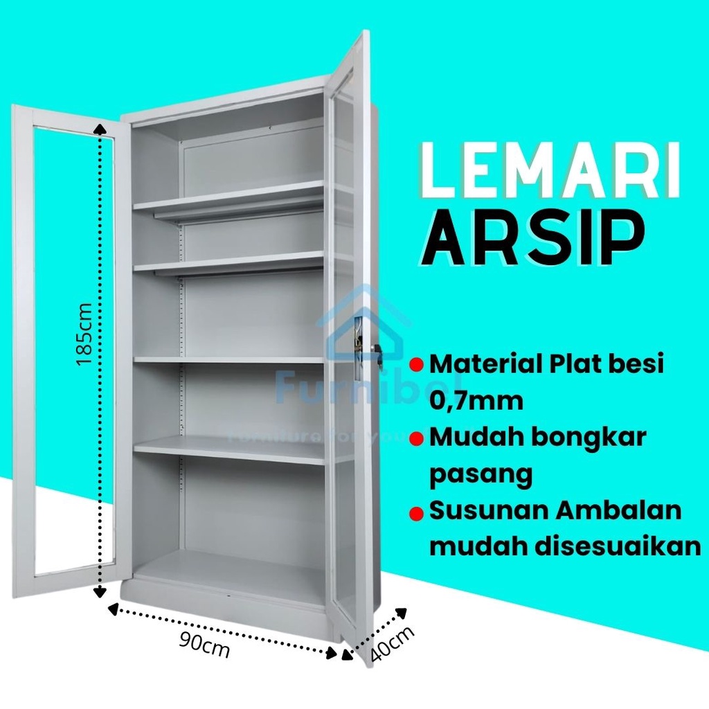 2 door glass cabinet - lemari kaca dengan 2 pintu - furniture murah surabaya