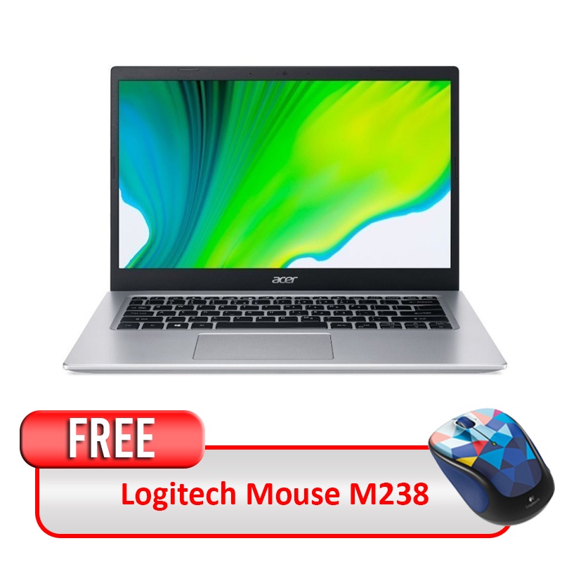 ACER ASPIRE 5 A514-54-33WF i3 1115G4 4GB 512GB SSD UMA 14" W10 OHS - SILVER [NX.A23SN.002] FREE Logi