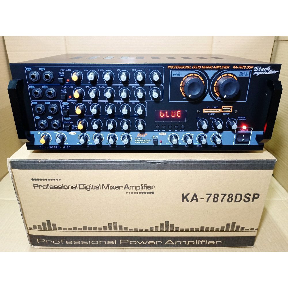 POWER AMPLI BLUETOOTH BLACK SPIDER KA 7878DSP MIXER AMPLIFIER KA7878
