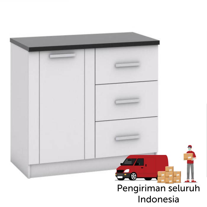 Kitchen set 2 pintu bawah putih minimalis LUAR BANDUNG