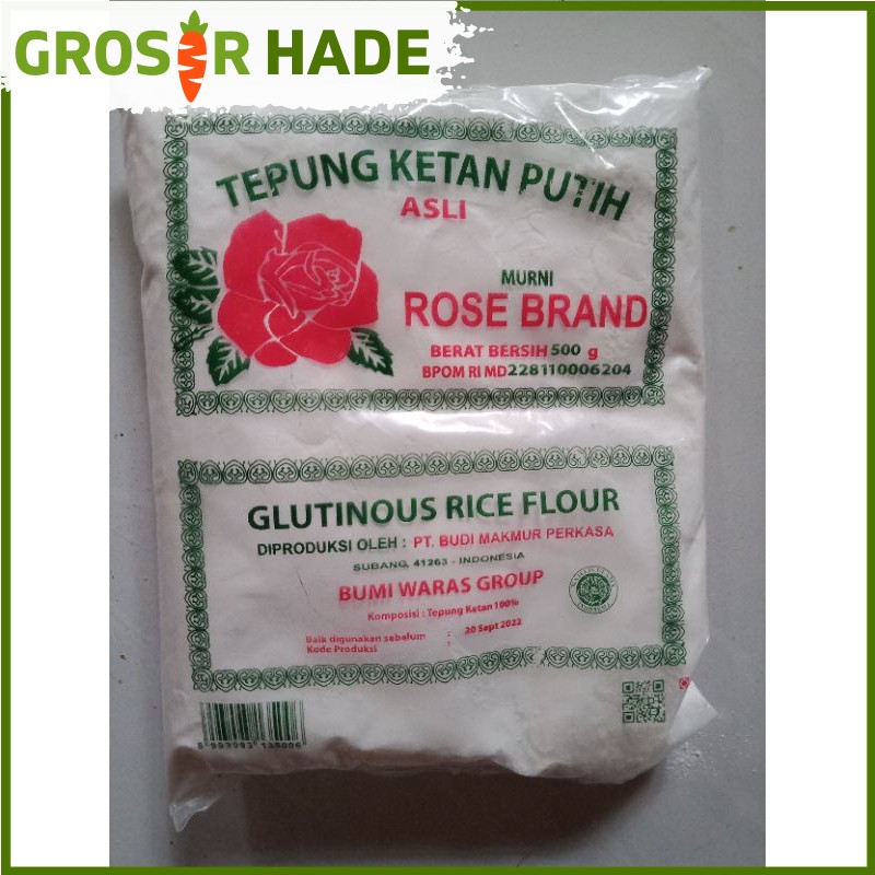 

tepung ketan putih rosebrand 500 gram Pasar Bandung Murah
