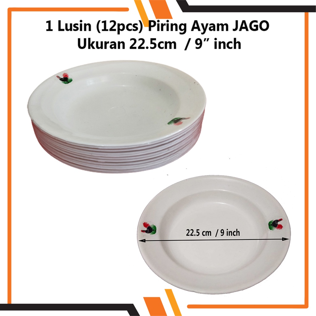 Piring Makan Plastik Ayam JAGO Lusinan (12pcs) Murah