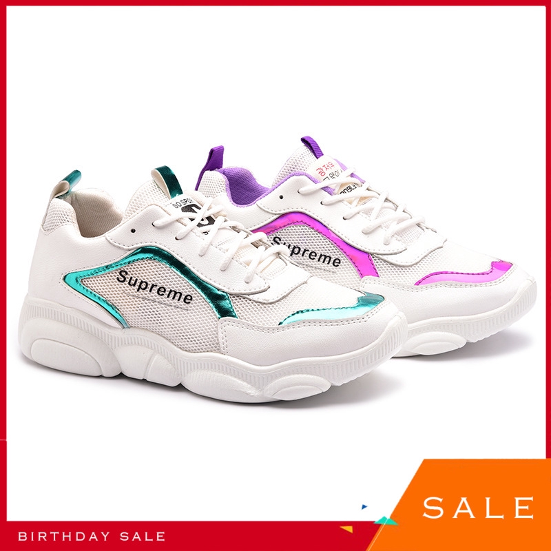 Sepatu Bear Hundred And Up Gym Shoes Leisure Time Student Thick Soled Shoes Small White Shoes Daddy