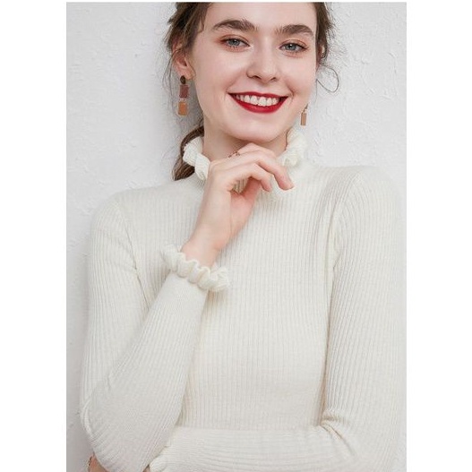 SN - DAISY CURLY SWEATER | TURTLENECK KRIWIL LENGAN PANJANG | SWEATER KRIWIL