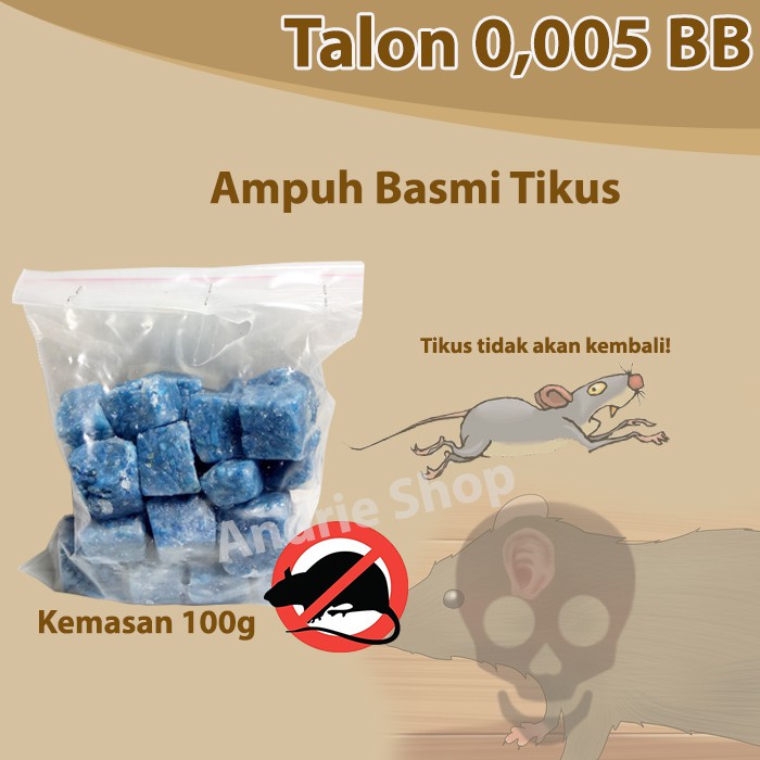 Racun Tikus Talon 0.005 BB Solusi Basmi Secara Masal Kemasan 100 gram