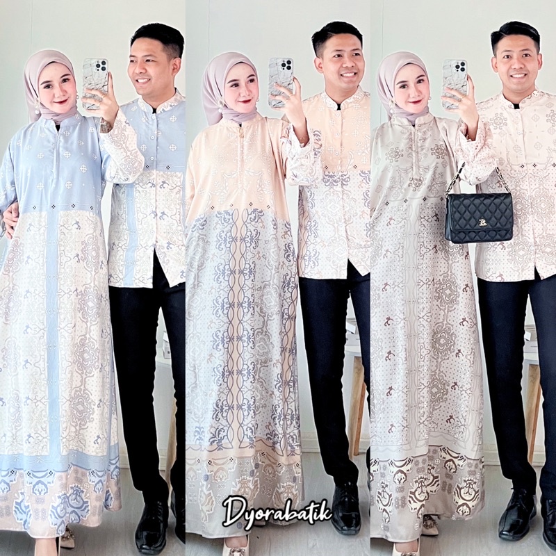 Gamis Couple Maxmara Aurora M/L/XL/XXL Hem Koko Pria Baju Couple Muslim Baju Kondangan