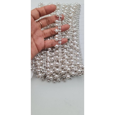 RENDA BERLIAN SWAROVSKI MUTIARA DA.K per 10cm