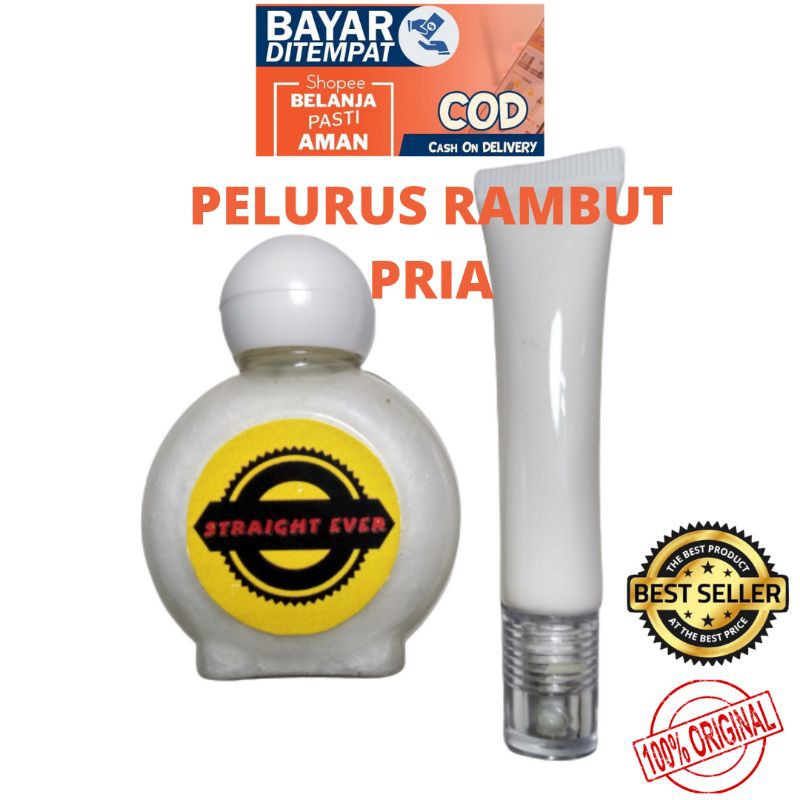 PELURUS RAMBUT PRIA / OBAT PELURUS RAMBUT PERMANEN PRIA TANPA CATOK / STRAIGHT EVER