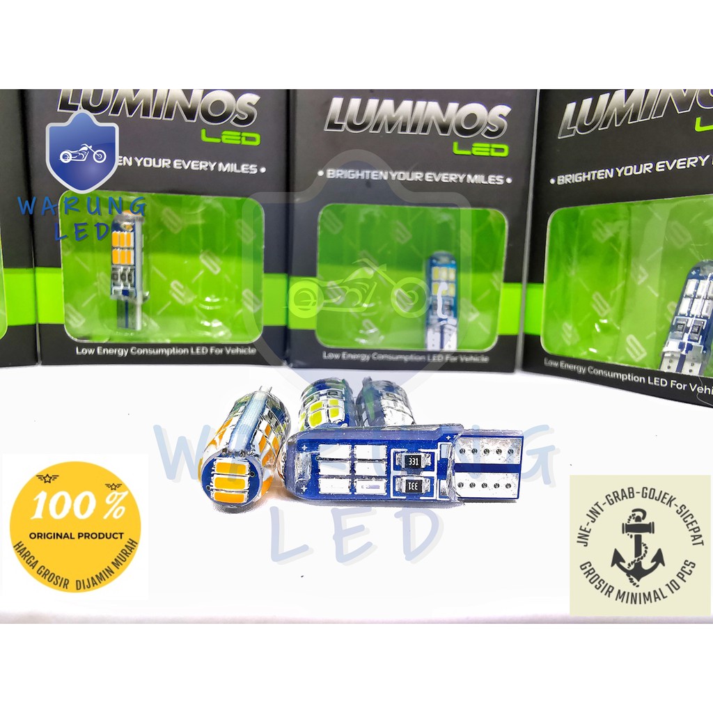 LAMPU LED T10 2 MODE  KEDIP DIAM 9 NINE Luminos senja sein plat mundur 15 Titik SET-1