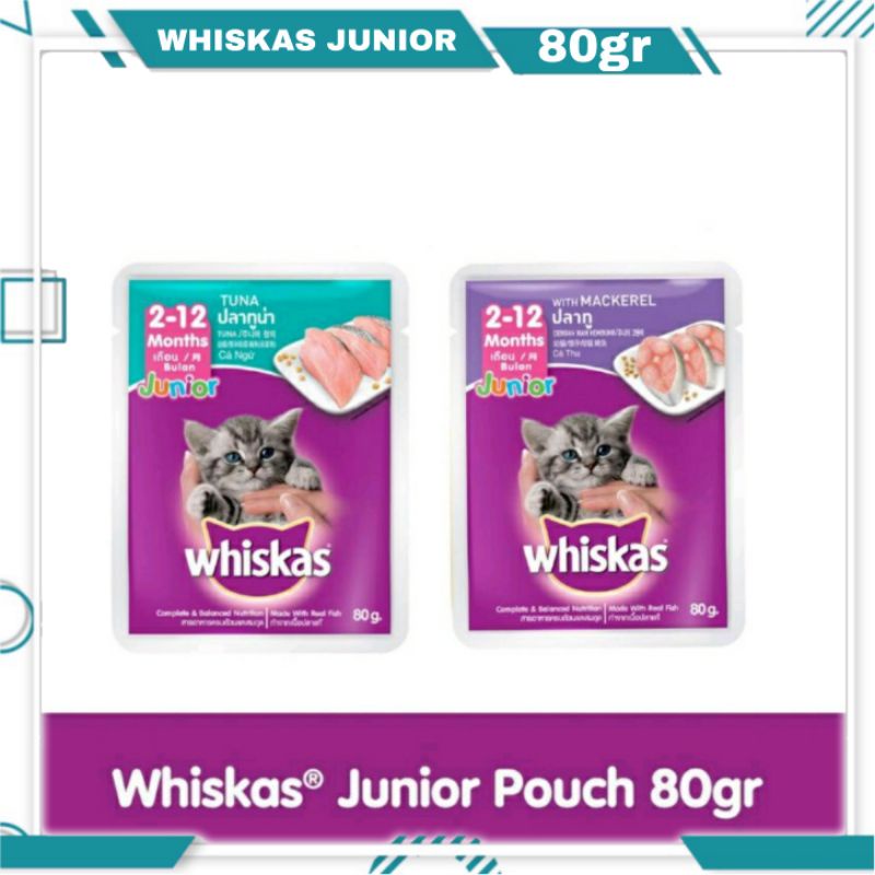 Whiskas Junior Kitten Pouch Wet Food 80gr