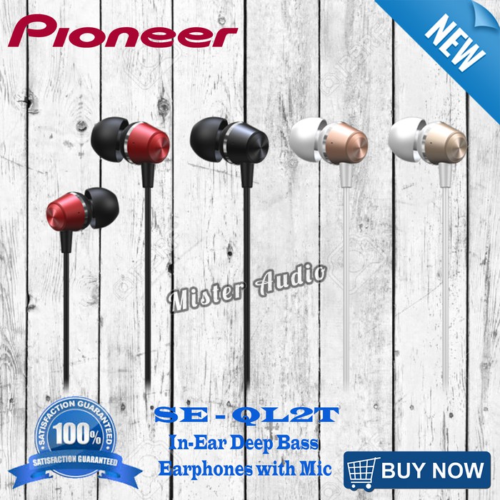Pioneer SE QL2T / QL2 / QL 2 In-Ear Deep Bass Headphones with Mic