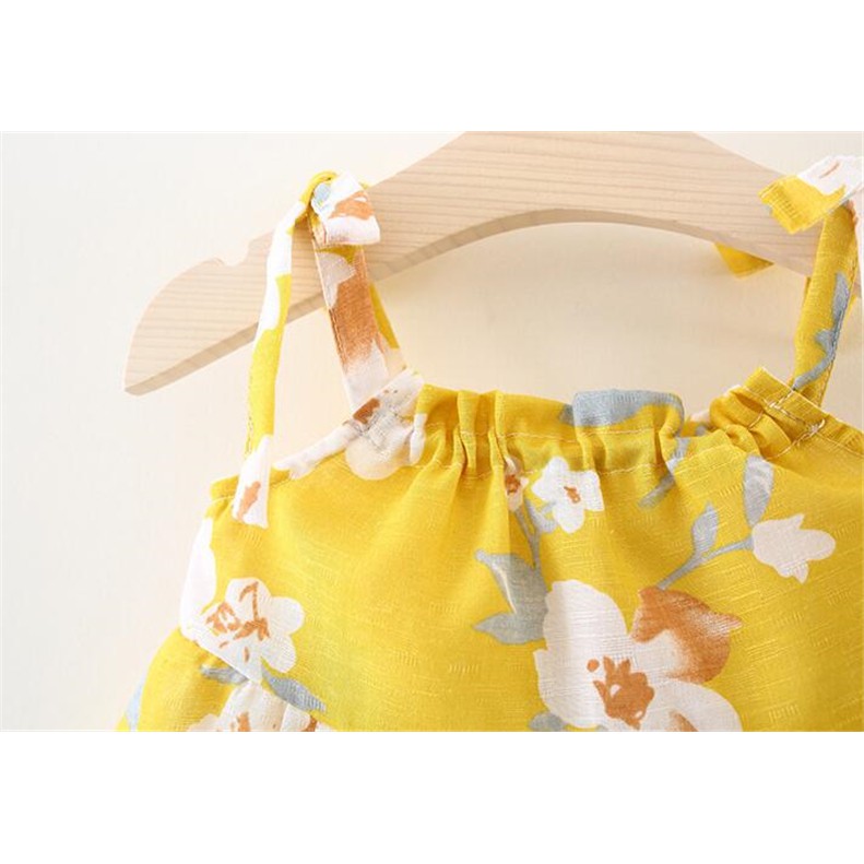 Gaun Bayi Perempuan Bunga dengan Topi untuk Umur 6 Bulan - 3 Tahun