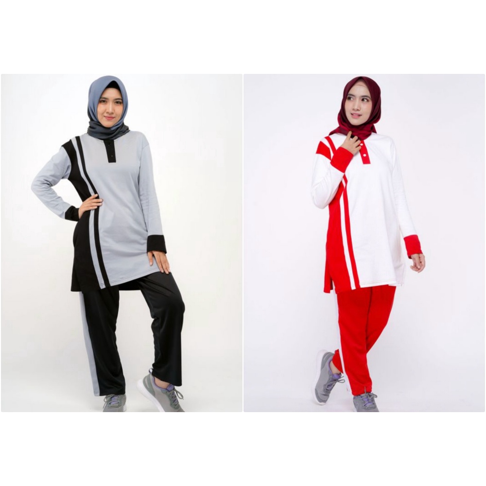 Setelan Senam Wanita Rocella Zamora - Setelan Olahraga Wanita - Setelan Training Muslimah Rocella