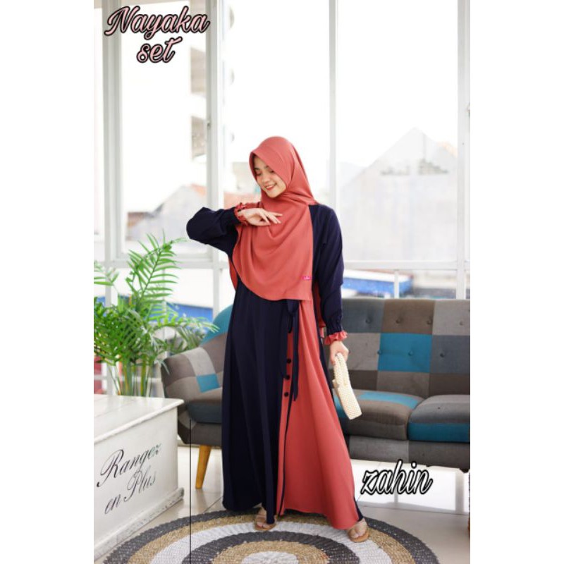 Gamis Nayaka set syari brand zahin Colection