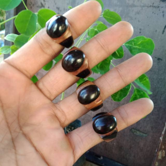 Cincin kayu kokka motif akik