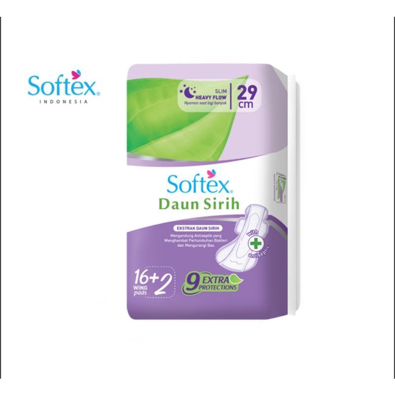 Softex Daun Sirih 29cm Wings 16+2 pads