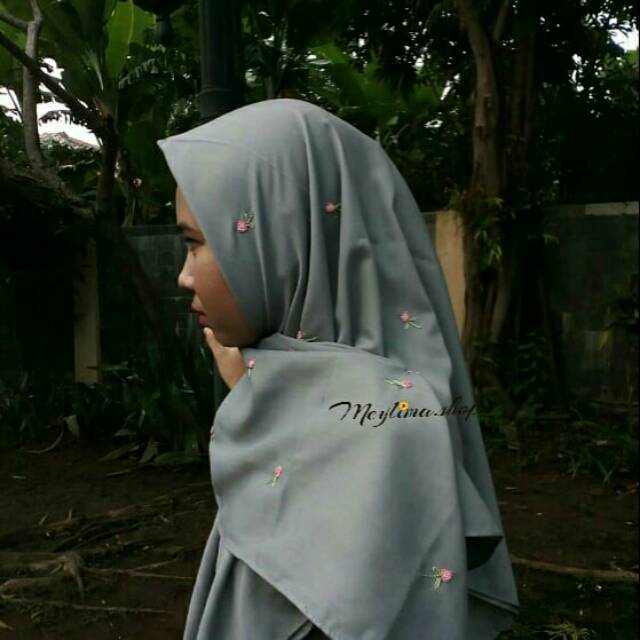 Jilbab sulam bunga