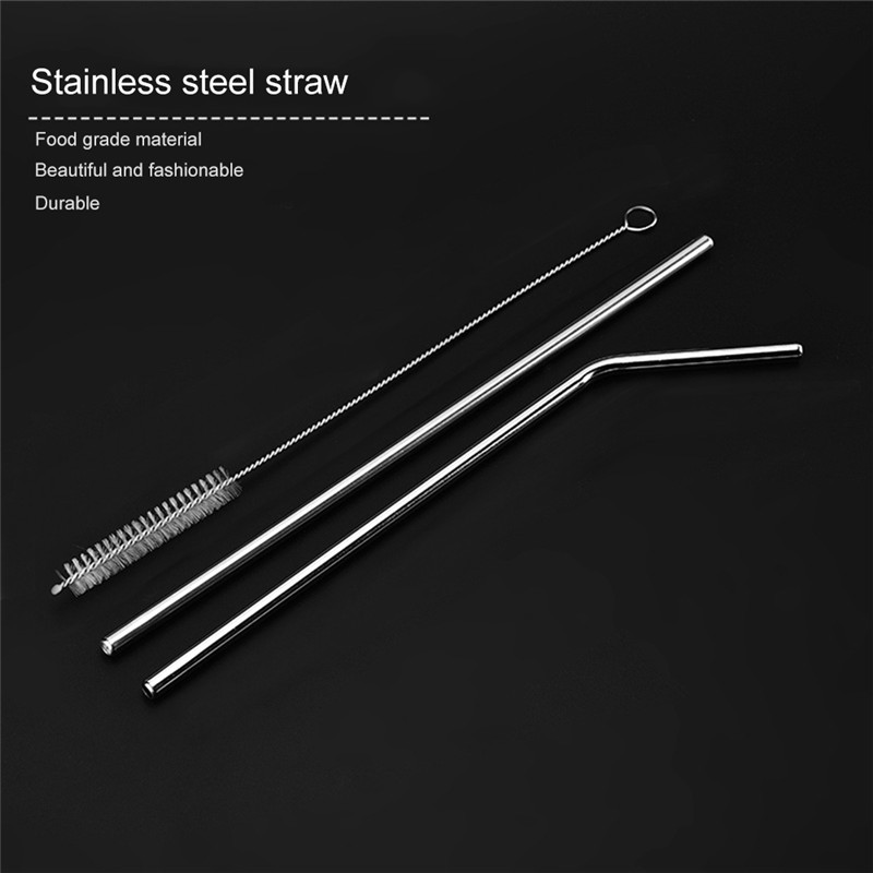 Sedotan 3 in 1 Stainless Bisa Di Cuci Besi Metal dengan sikat Pipet Straw WARNA 5 in1 SEDOTAN BOBA Kantong tas Pouch