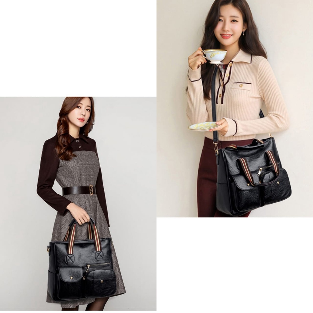 TAS SELEMPANG WANITA KULIT HITAM TA347B5 IMPORT PREMIUM BATAM MURAH FASHION KOREA BRANDED ORI CEWEK