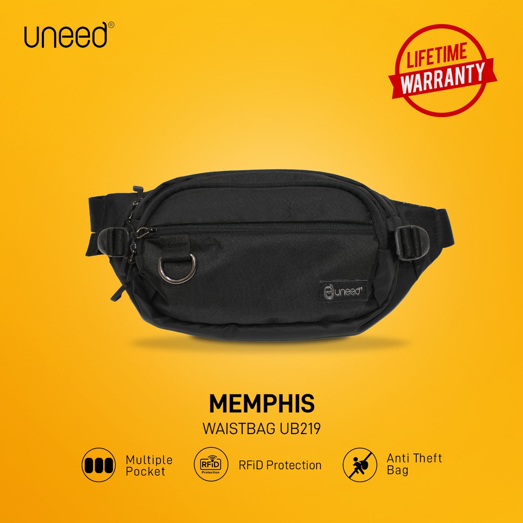 UNEED MEMPHIS Tas Selempang Pria Anti Maling RFID / Waist Bag - UB219 | Shopee Indonesia