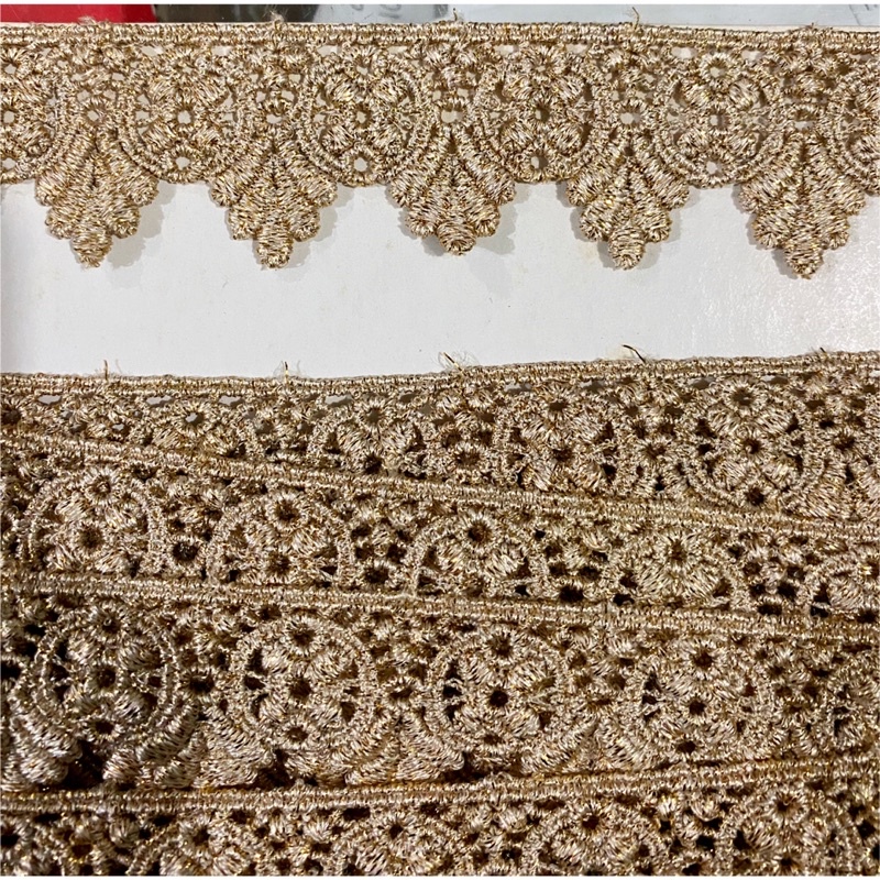 Renda gyper emas / giper gold per meter renda gyper premium