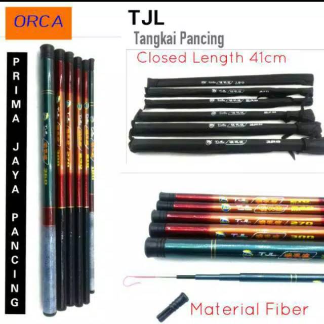 Tangkai pancing tegek tjl bahan fiber