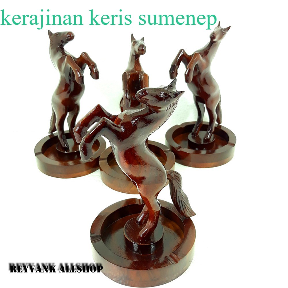 Asbak  Kayu Jati Model Miniatur Hewan Kuda Murah Dan Unik