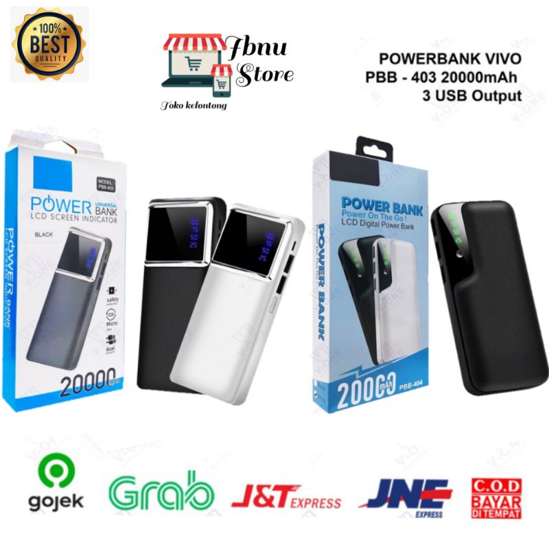 PROMO POWERBANK 20000 MAH VIVO / SAMSUNG / OPPO / XIAOMI TOP MURAH