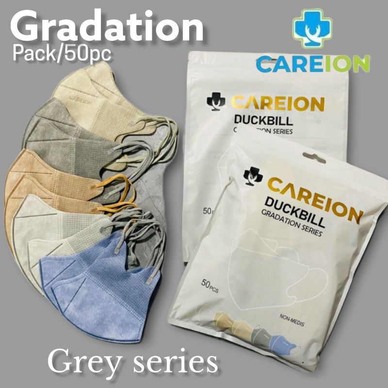 READY MASKER DUCKBILL CAREION GRADASI GRADATION GREY SERIES 3 PLY EMBOS CAREION CARE ION ISI 50 LBR PER PACK