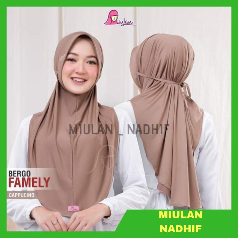 JILBAB HIJAB KERUDUNG BERGO JERSERY DEWASA , ANAK, DAN TEEN  FAMELY MIULAN