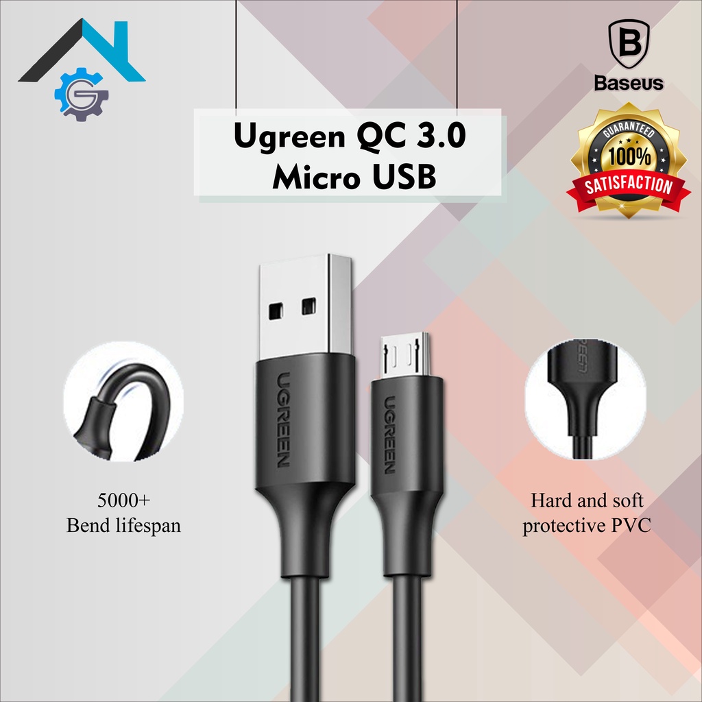 Jual Ugreen Kabel Data Micro Usb Quick Charge Qc Fast Charging Black Shopee Indonesia