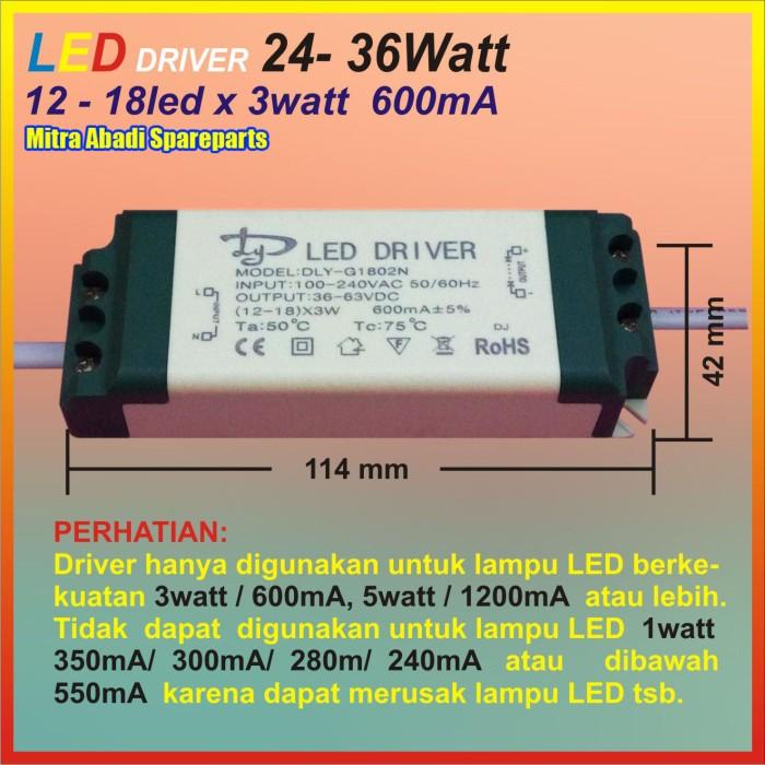 LED Driver Casing Plastik (12-18)*3W/3 Watt 600 mA DLY-G1802N