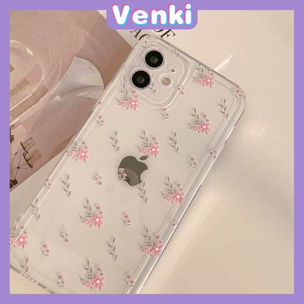 iPhone Case Silicone Soft Case Clear Case High Quality TPU Thickening Camera Full Coverage Protection Shockproof Case Pink Floral Flower Simple Style For iPhone 13 Pro Max iPhone 12 Pro Max iPhone 11 Pro Max iPhone 7 Plus iPhone XR XS MAX 11 Max 7 Pro