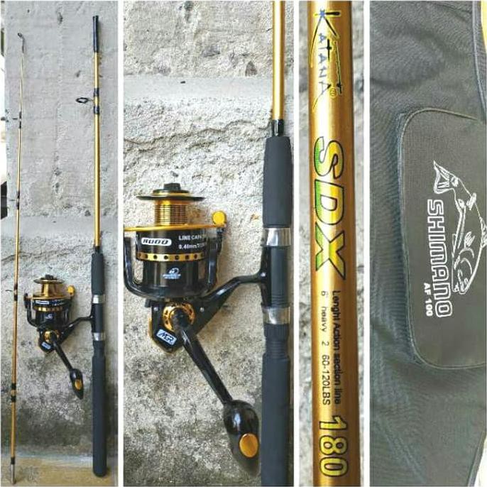 Set Pancing Laut Terbaik Reel Maguro 8000 Kekuatan 60kg Edition Gold "HARGA PROMO"