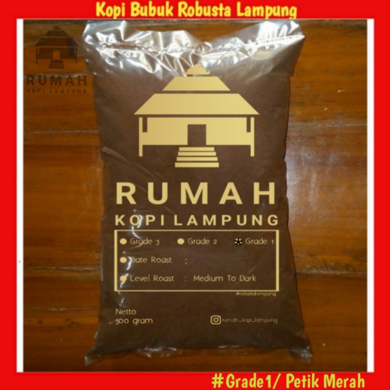 

Rumah Kopi Lampung Robusta Bubuk Murni 500 gr Kemasan Ekonomis