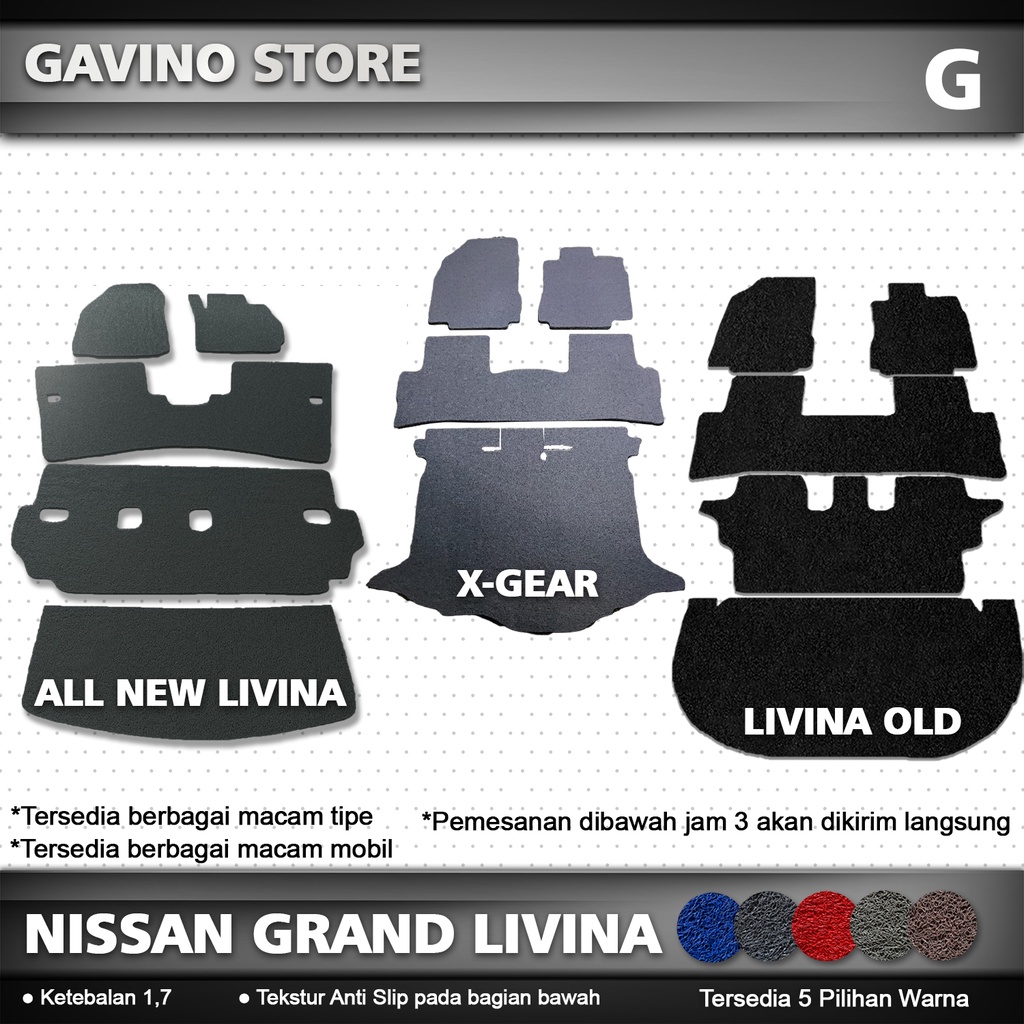 karpet mobil mie bihun nissan grand new livina full bagasi / karpet mobil nissan grand livina xgear 