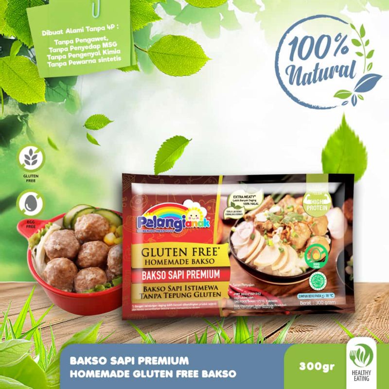 

Bakso Sapi Gluten Free Halal Natural Non Msg & Non Pengawet - Baso Sapi Sehat Alami Pelangi Anak Frozen Foodkemasan 300gr