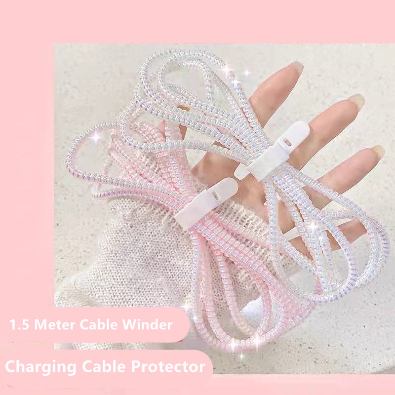 4 In 1 Creative Electroplating Data Cable Protection Rope Mobile Phone Cable Winder Earphone Protective